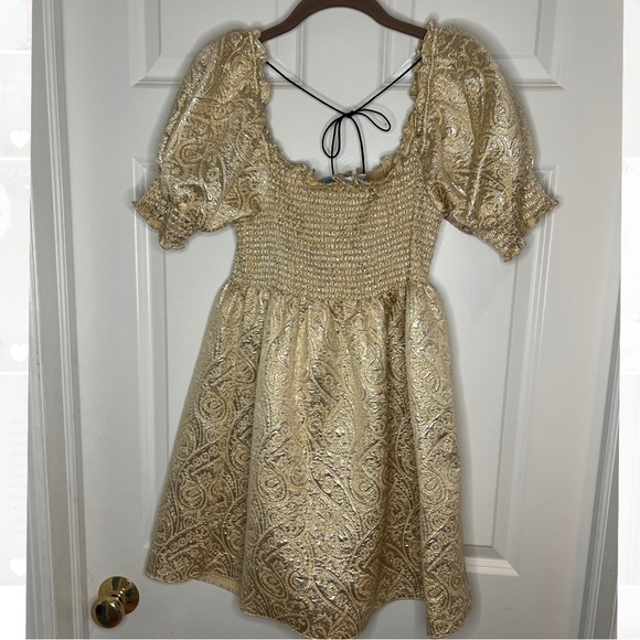 Hill House Home Athena Gold Brocade XS NWOT Limited Edition - Picture 2 of 3